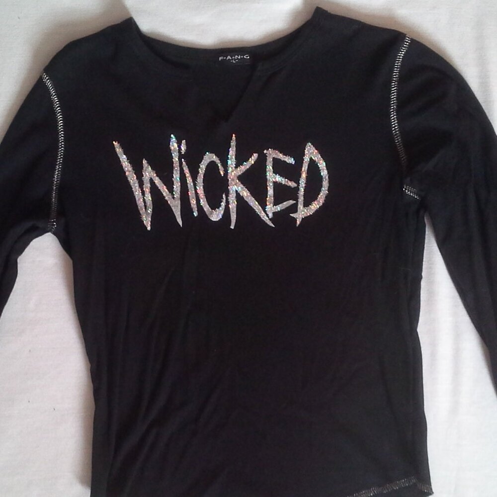 Wicked Glitter Junior's Longsleve Shirt - sz L